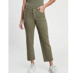 Athleta Olive Green Flex Straight Crop Jean Pant Hiking Outdoor Casual Women's 4